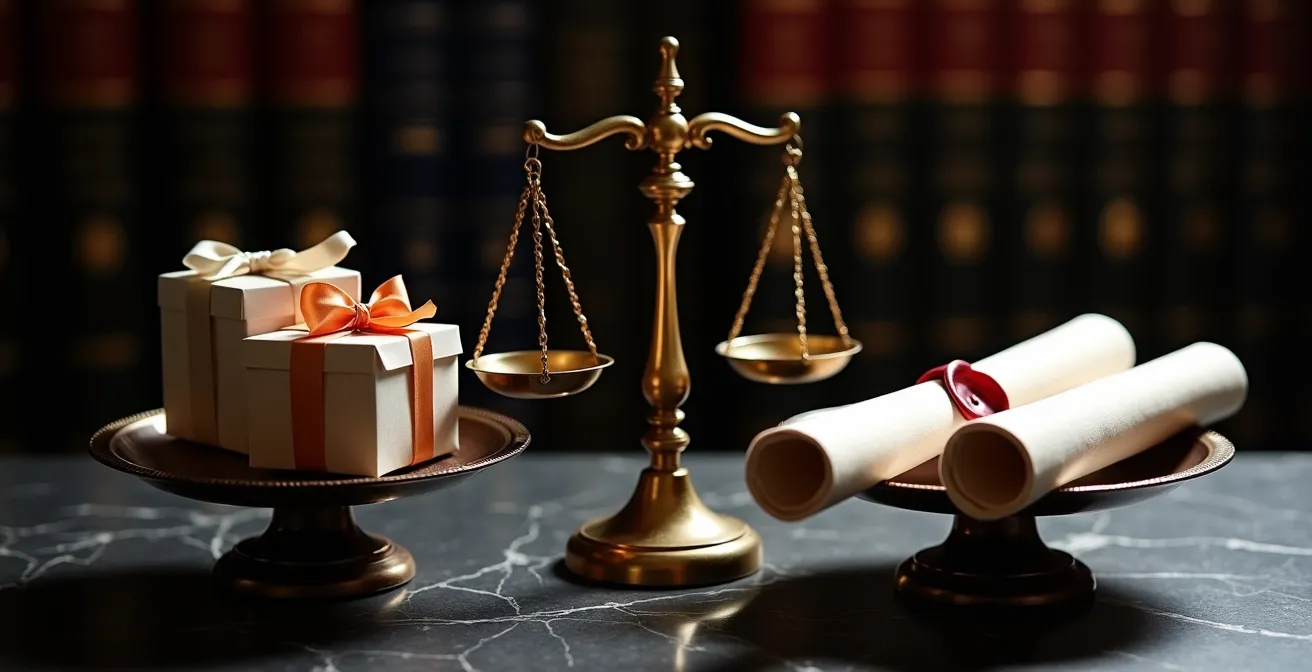 Balance symbolique entre cadeau d'affaires légitime et risque de corruption