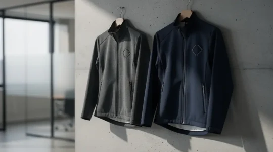 Vestes techniques co-brandées Patagonia et North Face avec personnalisation corporate ton sur ton