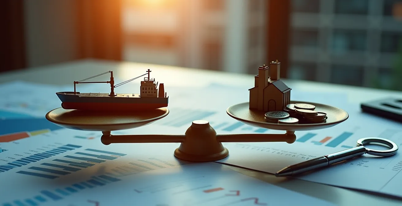 Comparaison visuelle entre import direct et approvisionnement local pour objets publicitaires