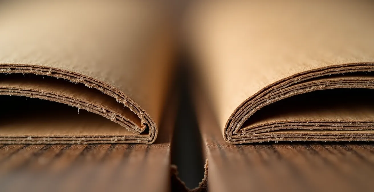 Coupe transversale montrant la différence structurelle entre simple et double cannelure