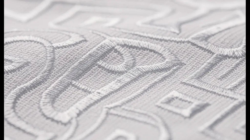 Macro photographique de détails subtils de broderie sur textile haut de gamme