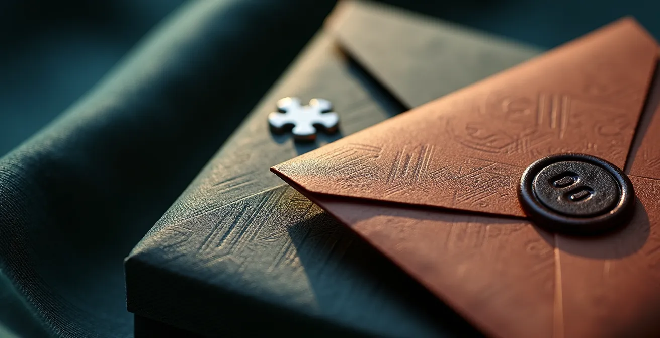 Kit de teasing physique avec boîtes mystérieuses et éléments interactifs disposés en cascade