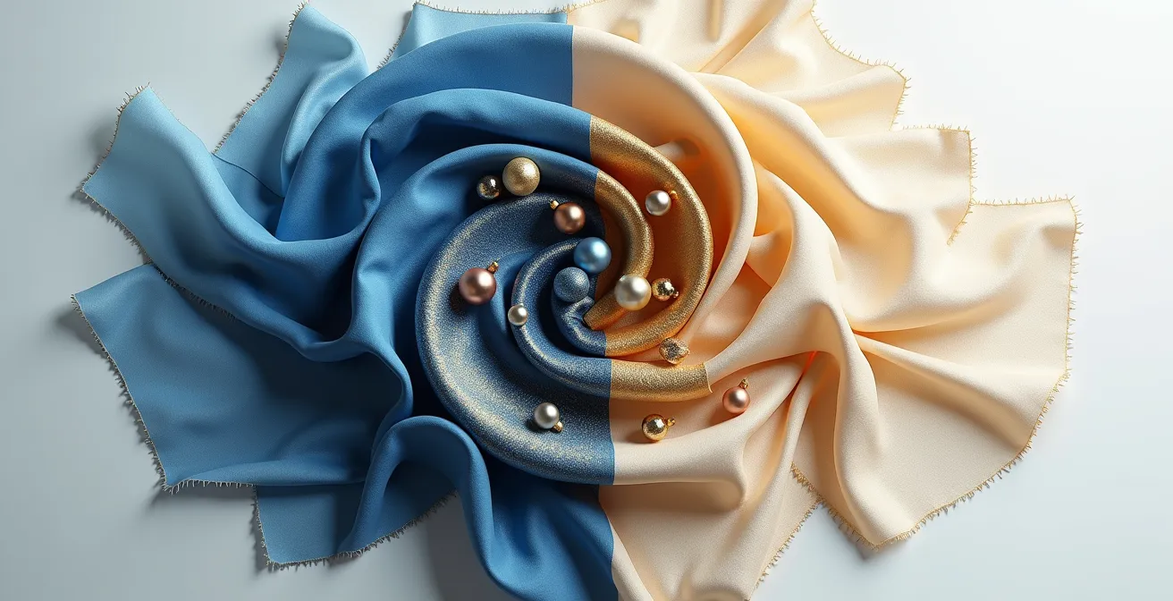 Palette de couleurs harmonieuse mêlant teintes corporates et traditionnelles de Noël