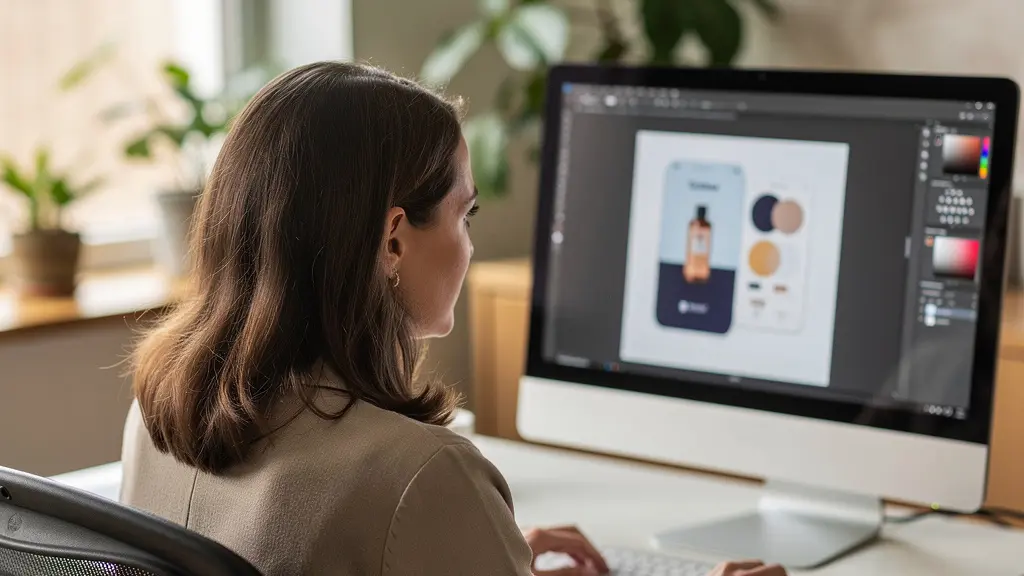 Responsable communication validant un bon à tirer sur son écran d'ordinateur